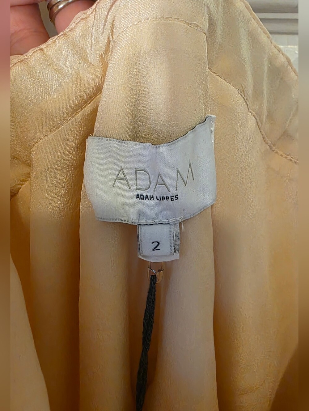 Adam Lippes One-Shoulder Peach Chiffon Midi Dress Size 2 NWT - Picture 7 of 13